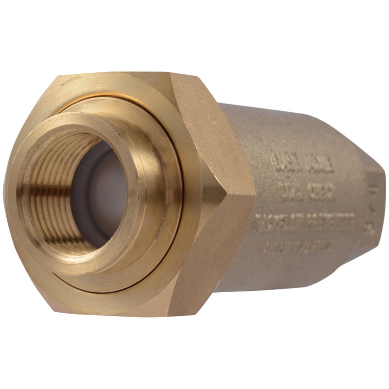 Cash Acme 3/4 Inch BF1 Dual Check Valve with Female Unions, Brass Plumbing Fitting, BF13434 - Image 1